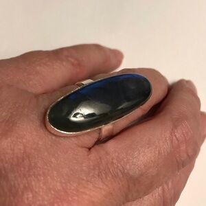 Lapis Lazuli Stamped 925 Sterling Silver Ring